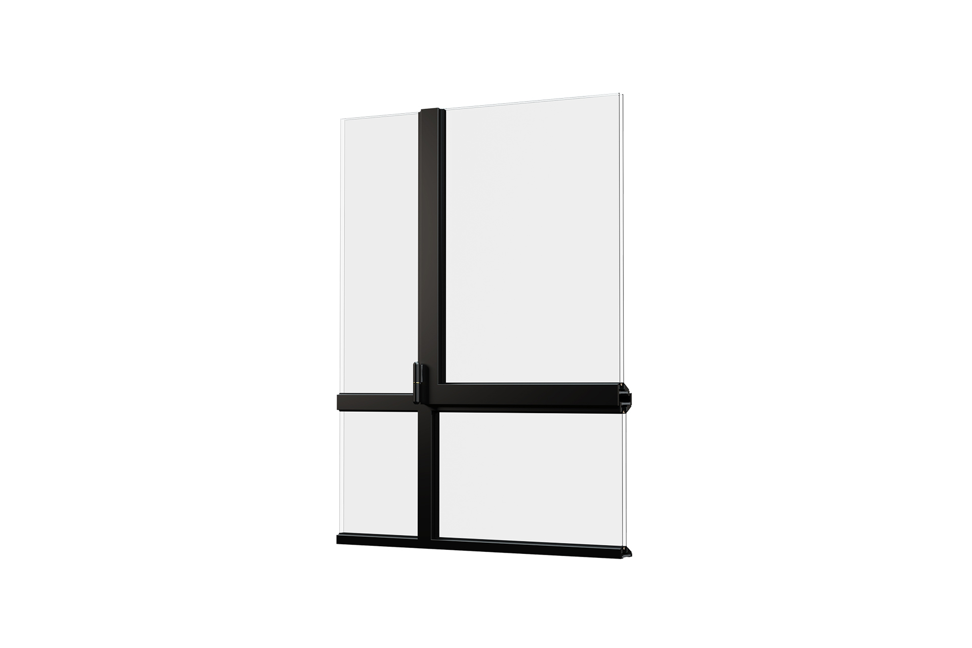 3D model of the CLASSIC-ISO profile system in a mondriaan shape, front view