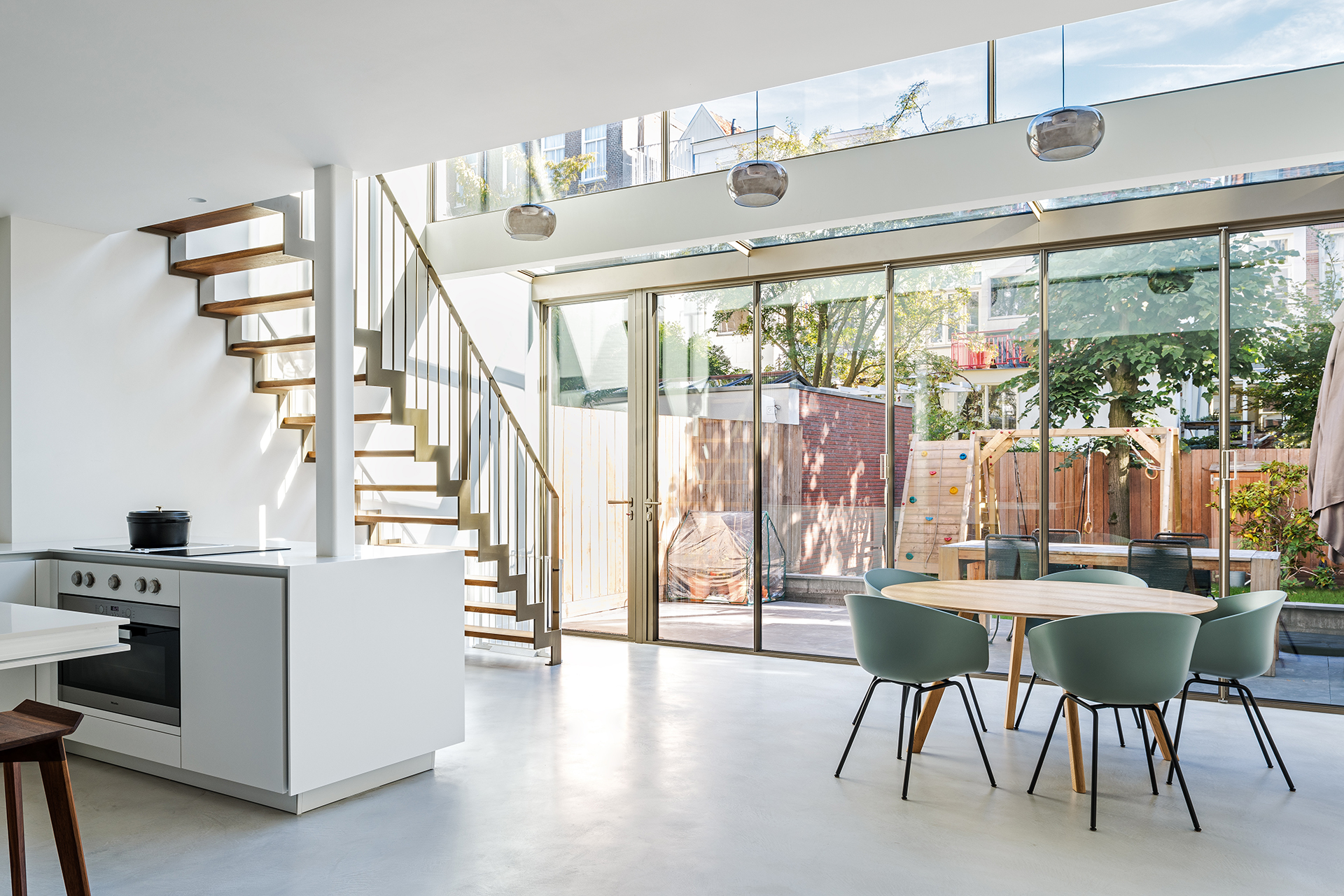 The interior with MHB folding doors of a residence in Amsterdam, the Netherlands